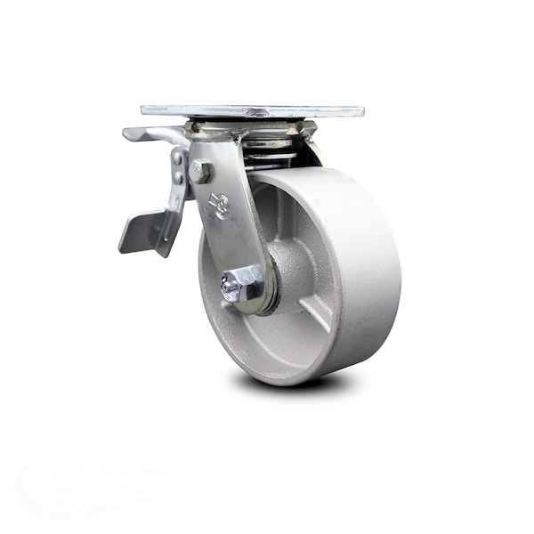 5 Inch Semi Steel Swivel Caster with Roller Bearing and Total Lock Brake SCC